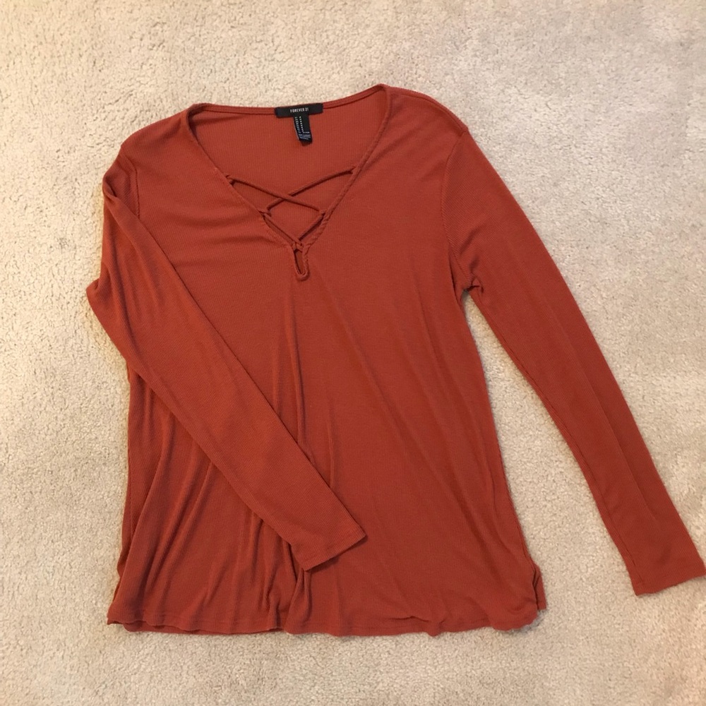 Forever 21 Orange Long Sleeve